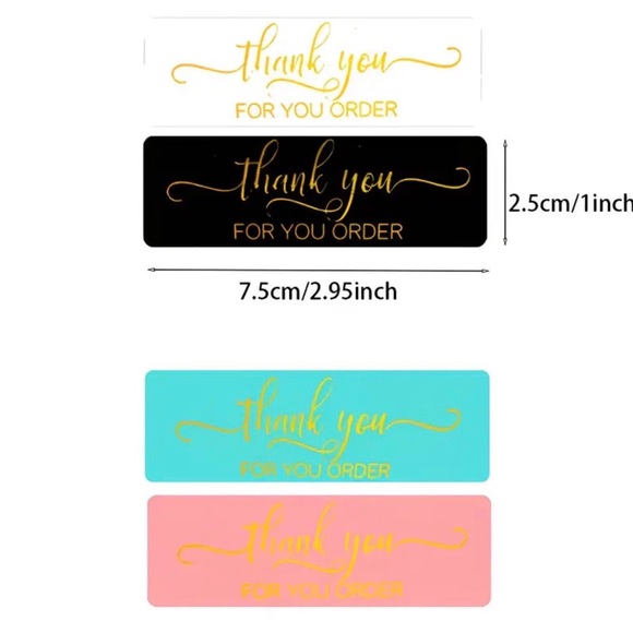 Roll 500pcs of Gold-Letter Engraved Thank You Stickers NIP - Picture 2 of 2